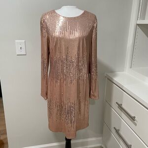 NWT Blush Pink Vince Camuto Sequin Dress Holiday Party Formal New Years Eve